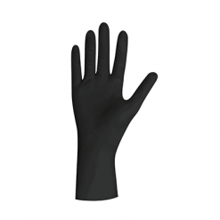 UNIGLOVES Einmalhandschuhe BLACK LATEX, hochwertiges Naturlatex, puderfrei, unsteril, Schwarz, 100 St/Pkg