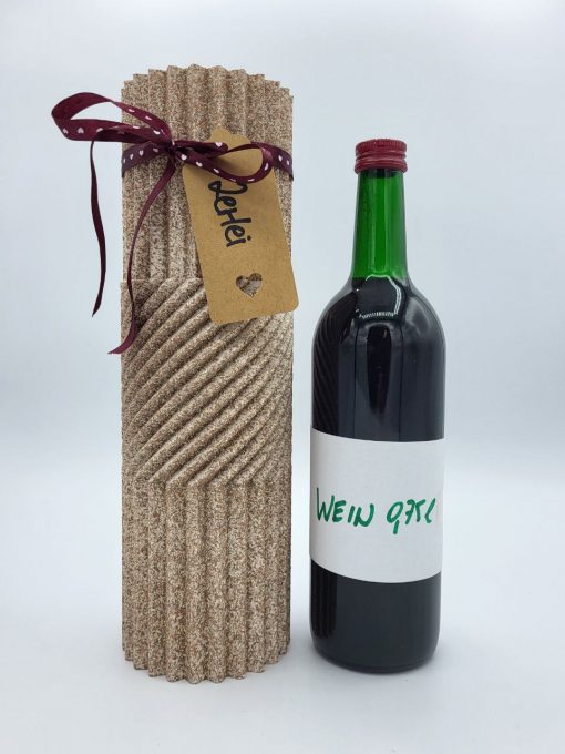 2erlei Standard Geschenke- oder Flaschenbox mit Hirsch, 2-teil. Behälter für diverse Flaschen, als Aufbewahrungsbox, 2 Vasen oder auch als Flaschenkühler verwendbar uvm., Stone-Optik Sand, 1 St/2teilg, PADRU by Das Teamwork