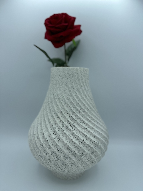 Vase Antonia Stone-Optik hell - PADRU - Pail Druck 3D-Druck Manufaktur, ein Marke von Das Teamwork CoPa e.U. Design Mike P.