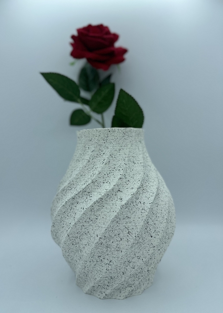 Vase Tina Stone-Optik hell - PADRU - Pail Druck 3D-Druck Manufaktur, ein Marke von Das Teamwork CoPa e.U. Design Mike P.