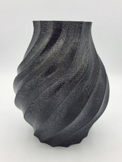 Vase Tina schwarz mit Silbereffekt - PADRU - Pail Druck 3D-Druck Manufaktur, ein Marke von Das Teamwork CoPa e.U. Design Mike P.