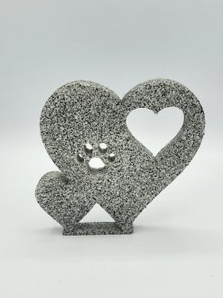 Serie Deko und Wohnaccessoires 3D-Druck von PADRU Das Teamwork in Wien; Herz mit Katzenpfoten in Stone-Optik