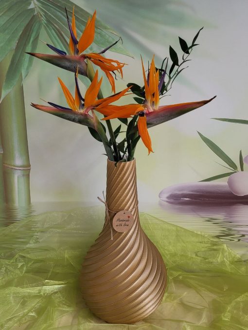 Vase Toni, gold - PADRU - Pail Druck 3D-Druck Manufaktur, ein Marke von Das Teamwork CoPa e.U. Design Mike P.