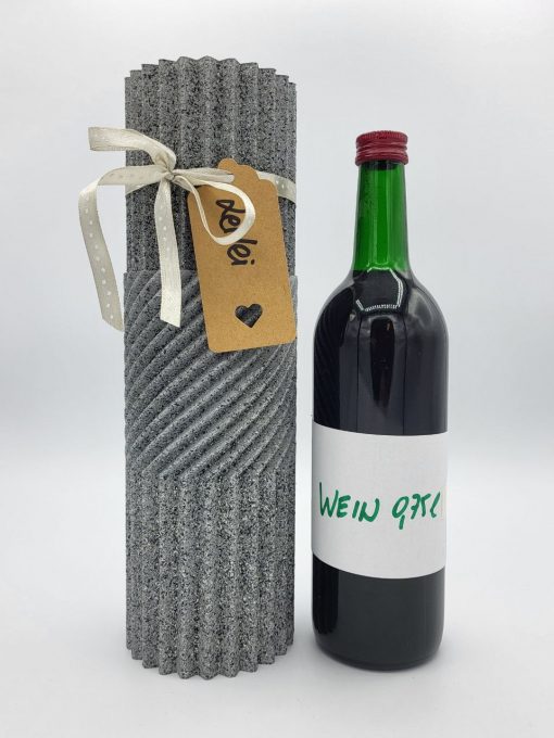 2erlei Standard Geschenke- oder Flaschenbox mit Hirsch, 2-teil. Behälter für diverse Flaschen, als Aufbewahrungsbox, 2 Vasen oder auch als Flaschenkühler verwendbar uvm., Stone-Optik grau dunkel, 1 St/2teilg, PADRU by Das Teamwork