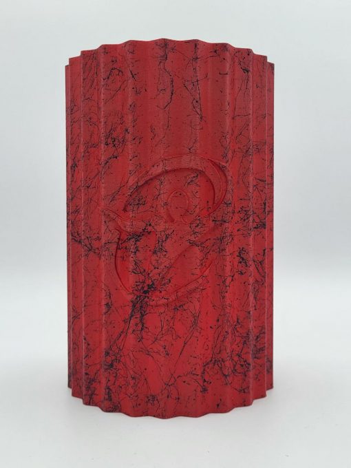 Vase, Flaschenkühler, Sektkübel mit Logo Micro Micro, Marmor-Optik rot-schwarz, Maße 16x16x24cm, Gewicht 525g, 1St - PADRU