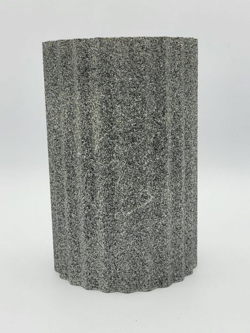 Vase, Flaschenkühler, Sektkübel mit Logo Micro Micro, Stone-Optik dunkel, Maße 16x16x24cm, 1St - PADRU