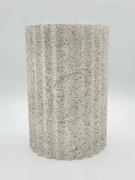 Vase, Flaschenkühler, Sektkübel mit Logo Micro Micro, Stone-Optik hell, Maße 16x16x24cm, 1St - PADRU